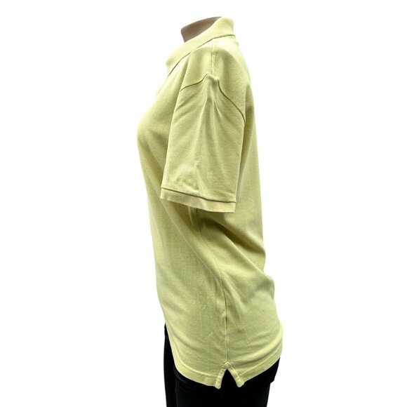 Lacoste Slim Fit Yellow Polo Shirt‎ Short Sleeve Slit Hem Pique Cotton Women S - Picture 4 of 10